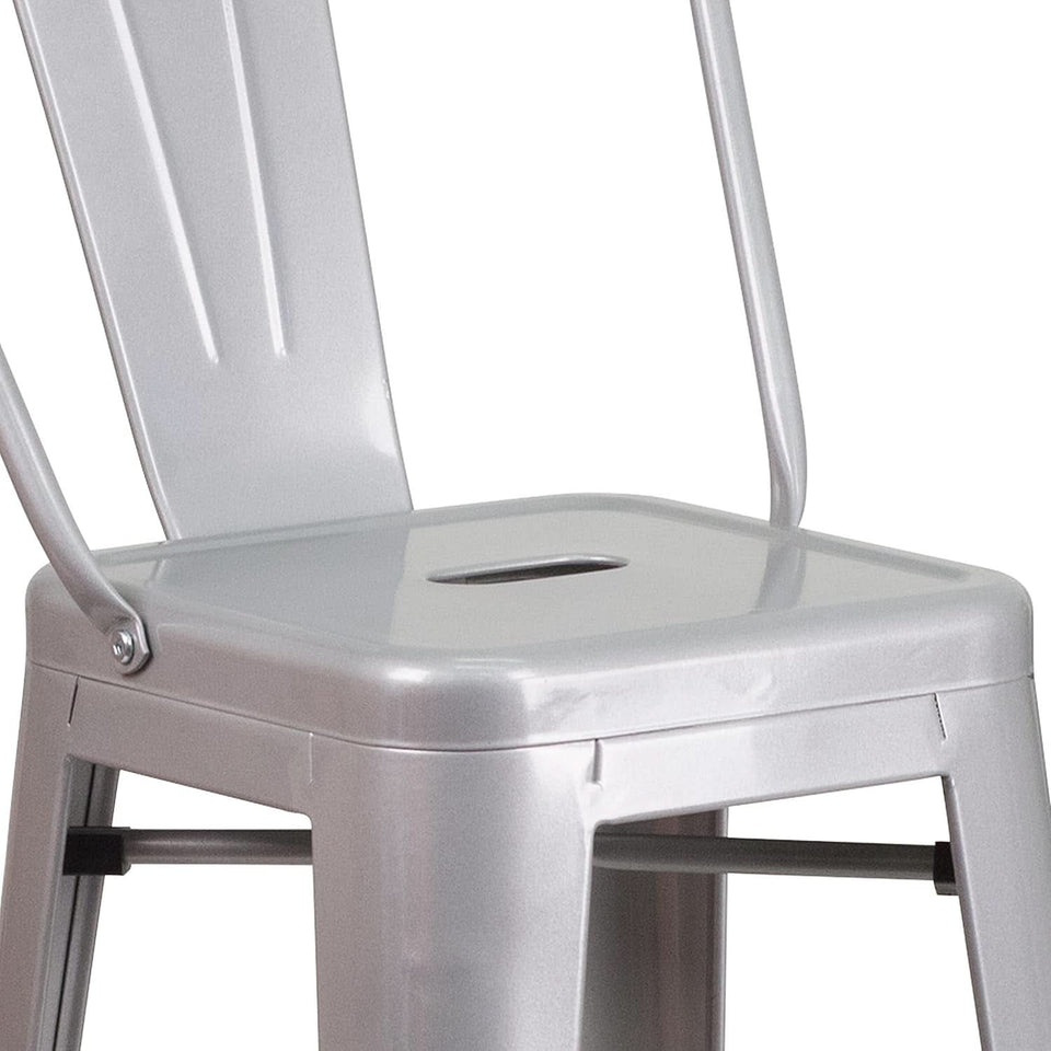 Commercial Grade Metal Barstool Set for Indoor Outdoor Use