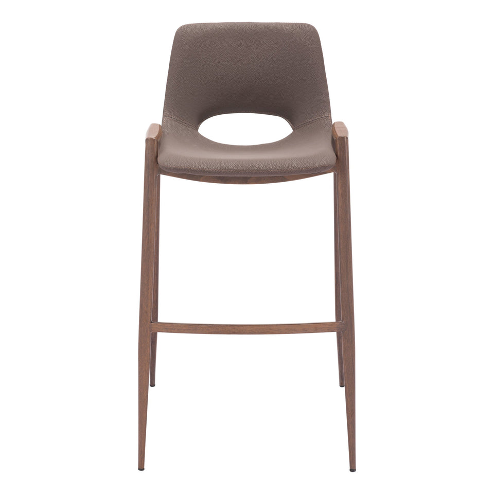 Desi Barstool (Set of 2) Brown & Walnut