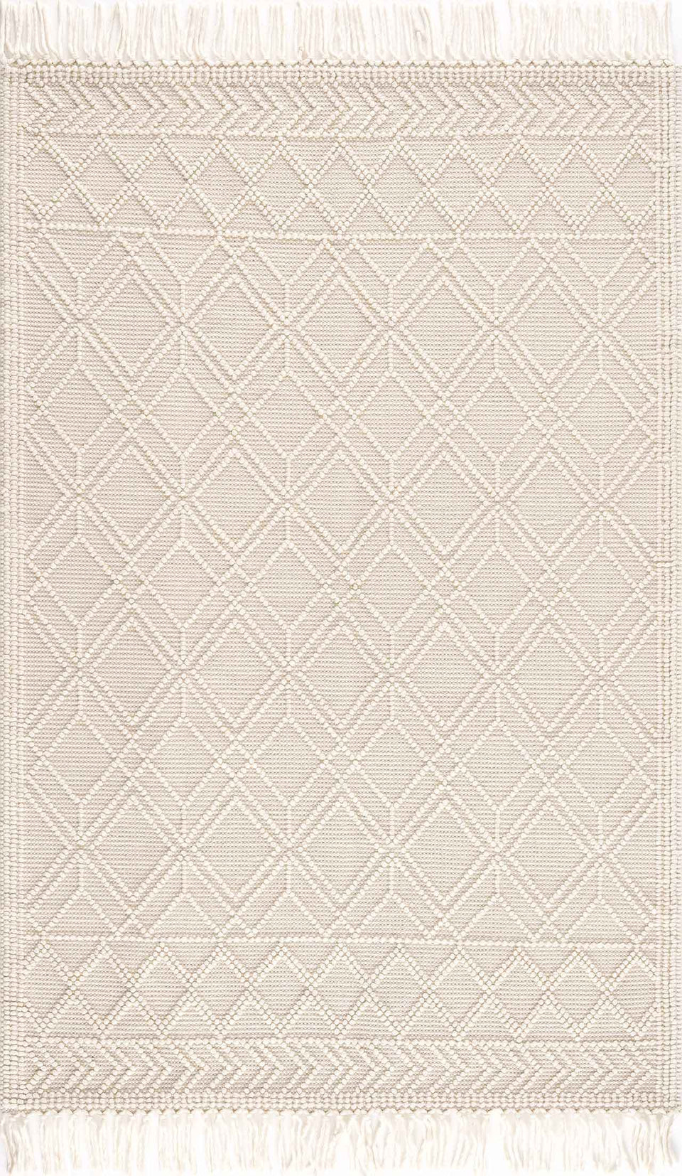 Ramsbury Beige Trellis Wool Rug