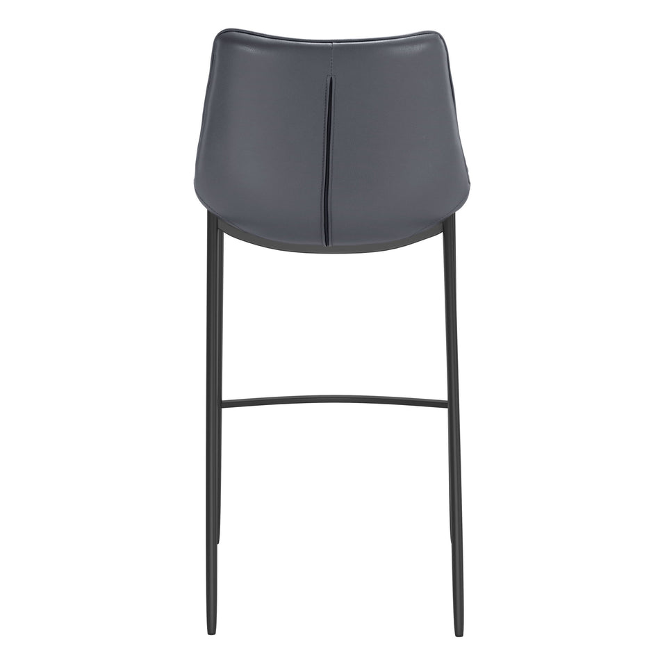 Magnus Barstool (Set of 2) Dark Gray & Black