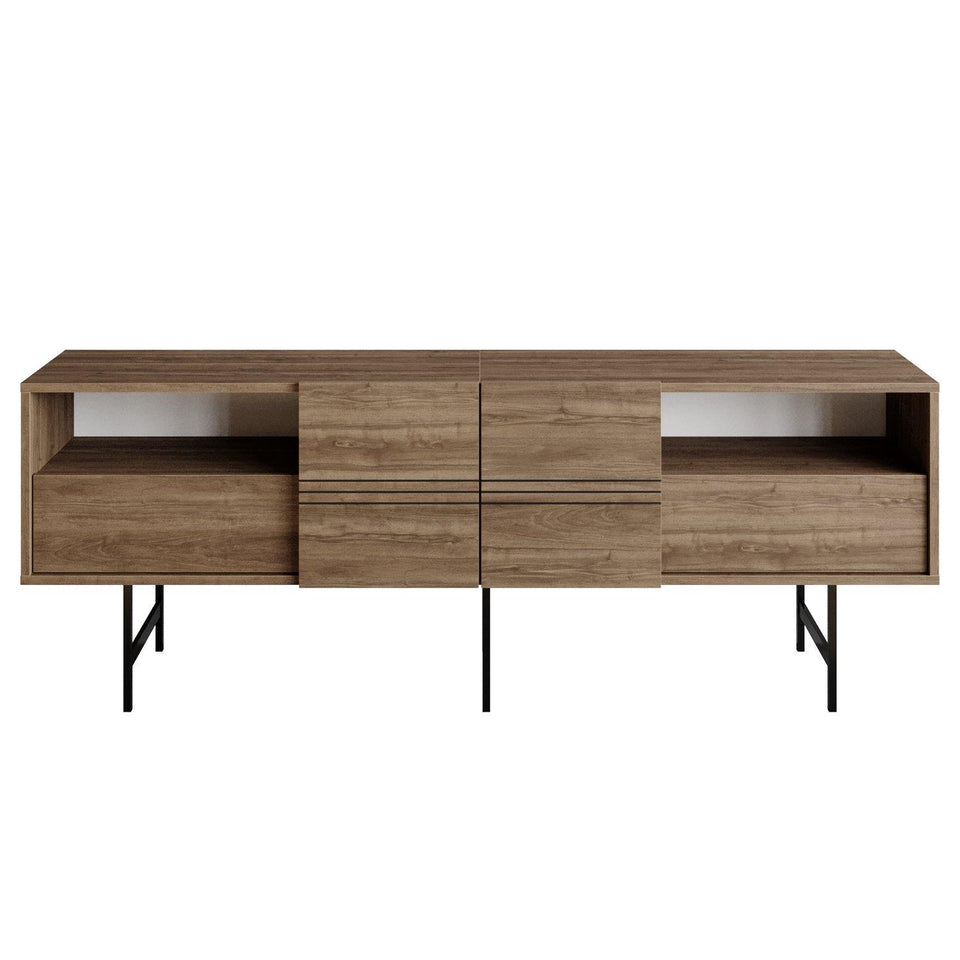 Derin 71" Media Console and TV Stand with Cabinets and Shelves for TVs up to 80"