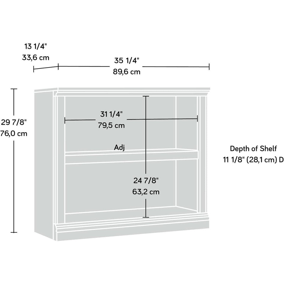 Washington Cherry Finish 2 Shelf Bookcase For Storage