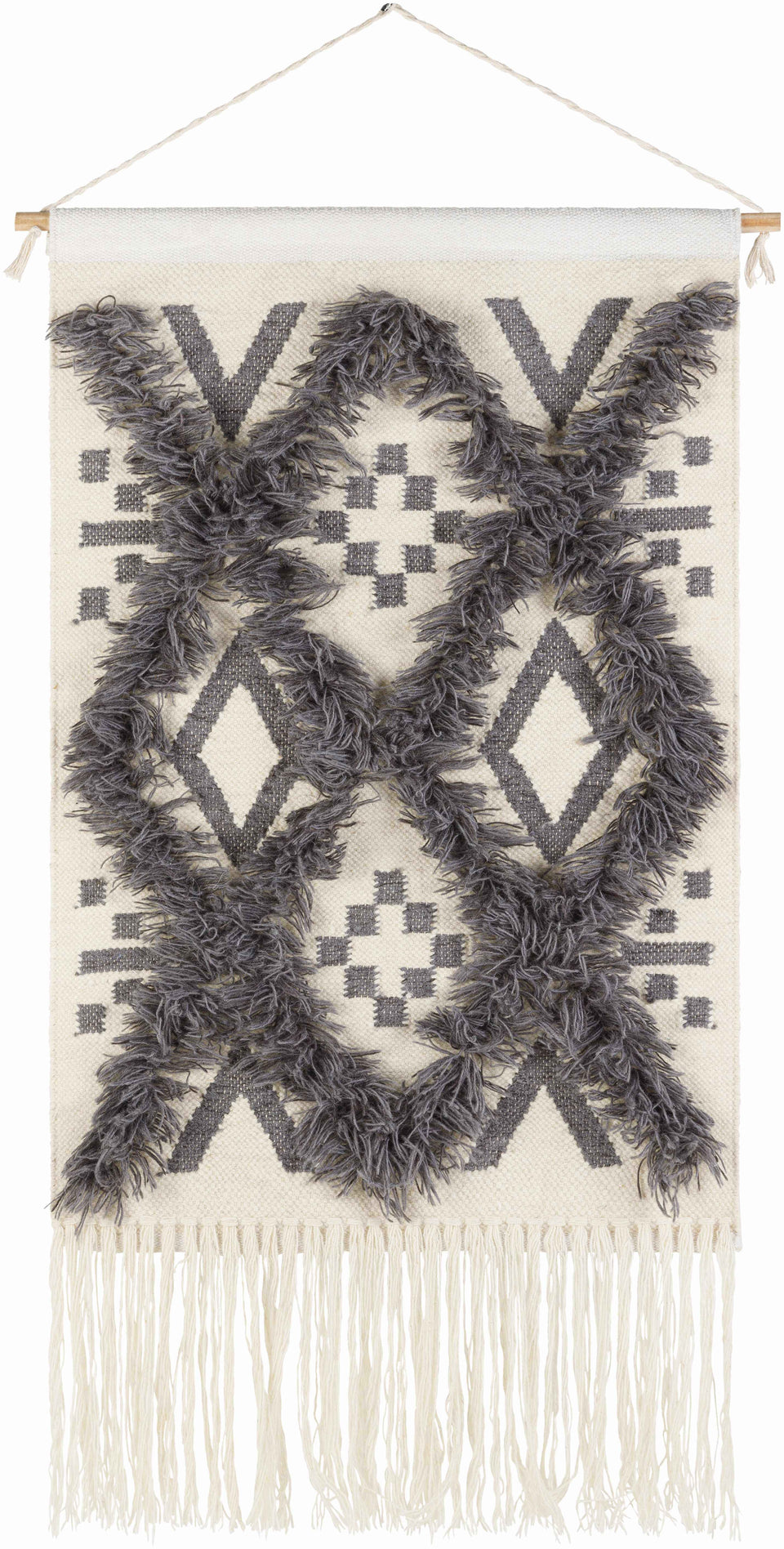Chapelton Gray Geometric Textured Wall Hanging - Clearance