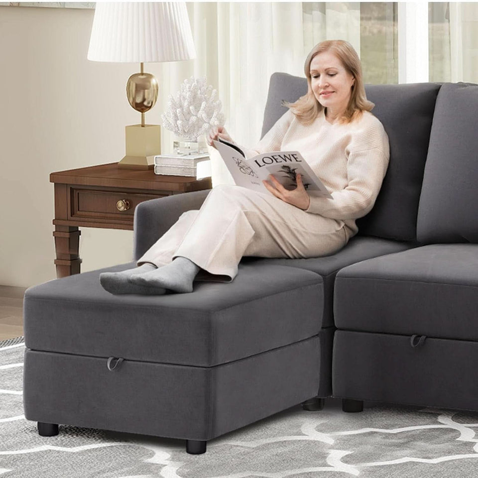 Convertible Modular Sectional Sofa with Memory Foam Comfort