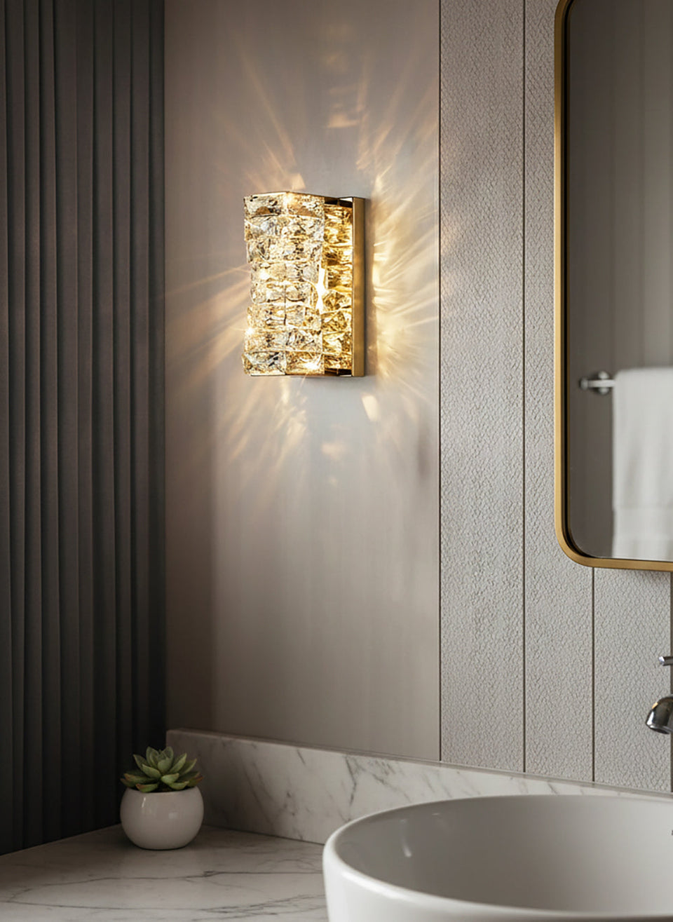 Crystal Laminated Wall Light