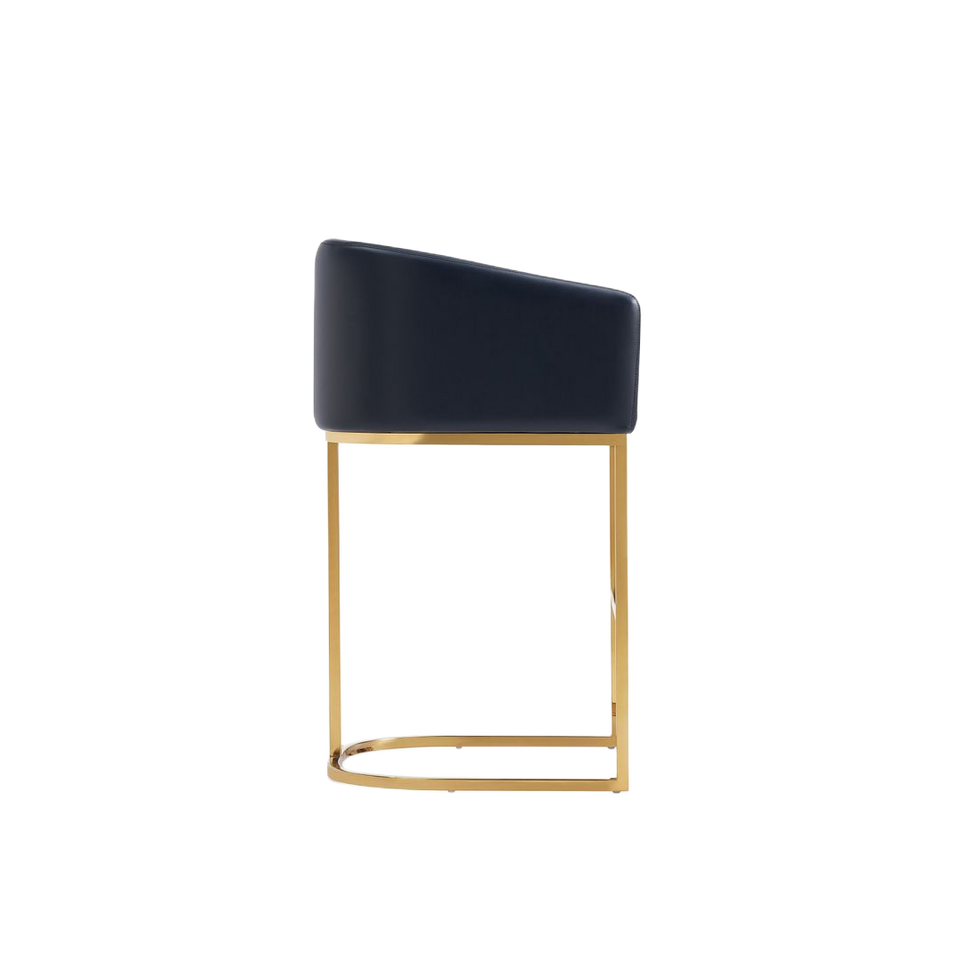 Louvre Metal Upholstered Counter Stool in Black