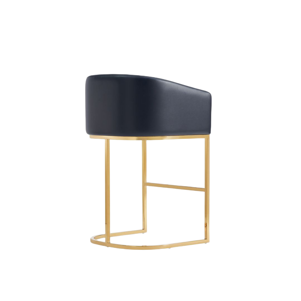 Louvre Metal Upholstered Counter Stool in Black