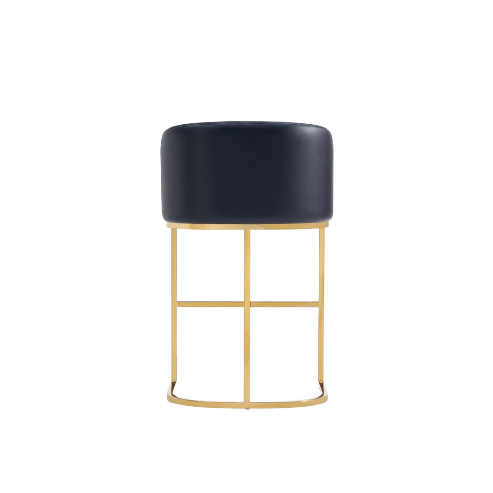 Louvre Metal Upholstered Counter Stool in Black
