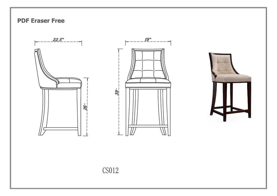 Fifth Avenue Wood Upholstered Counter Stool in Cream
