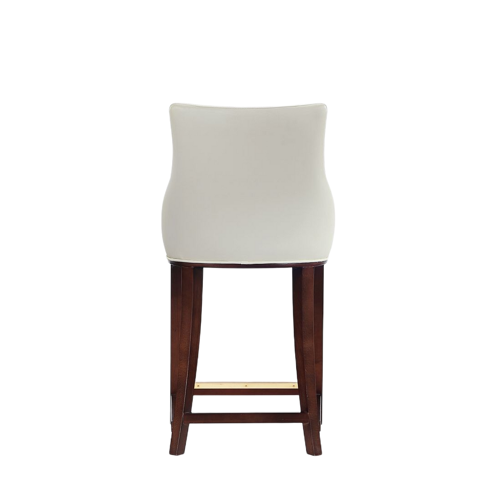 Shubert Wood Upholstered Counter Stool in Ivory