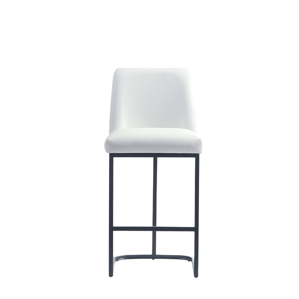 Serena Metal Upholstered Counter Stool in White