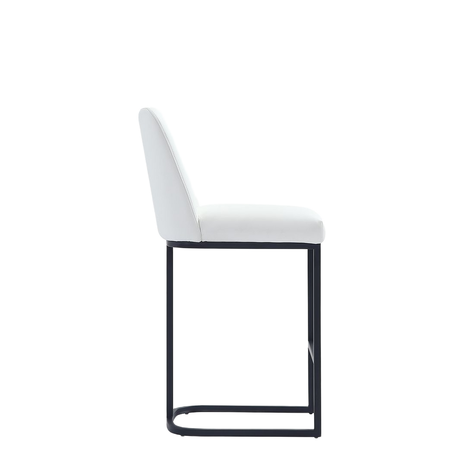 Serena Metal Upholstered Counter Stool in White