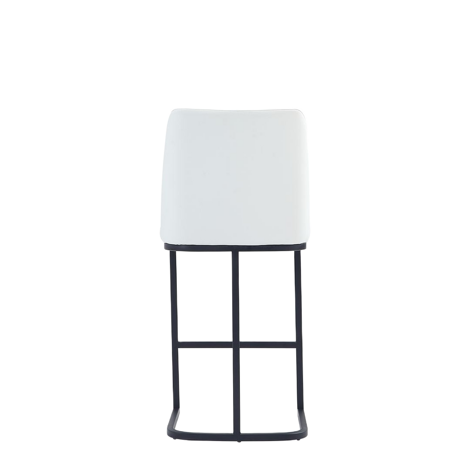 Serena Metal Upholstered Counter Stool in White