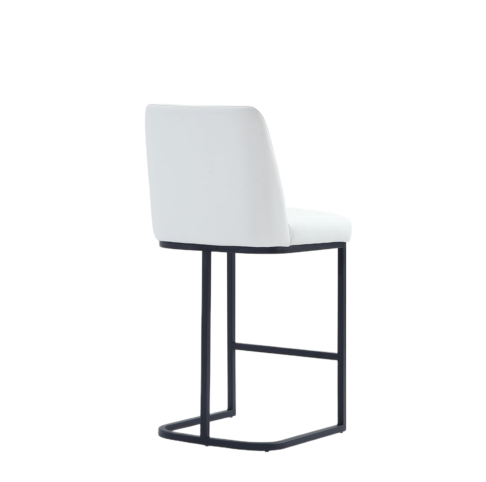Serena Metal Upholstered Counter Stool in White