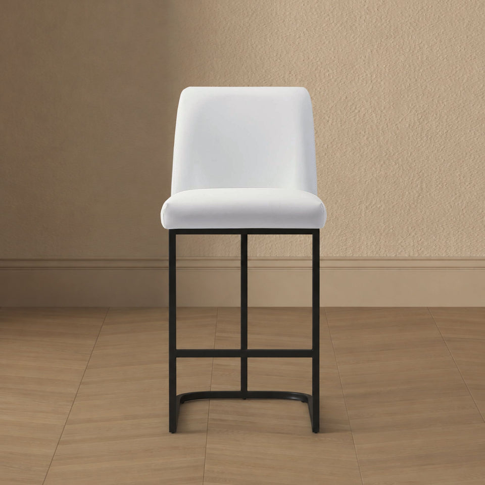 Serena Metal Upholstered Counter Stool in White