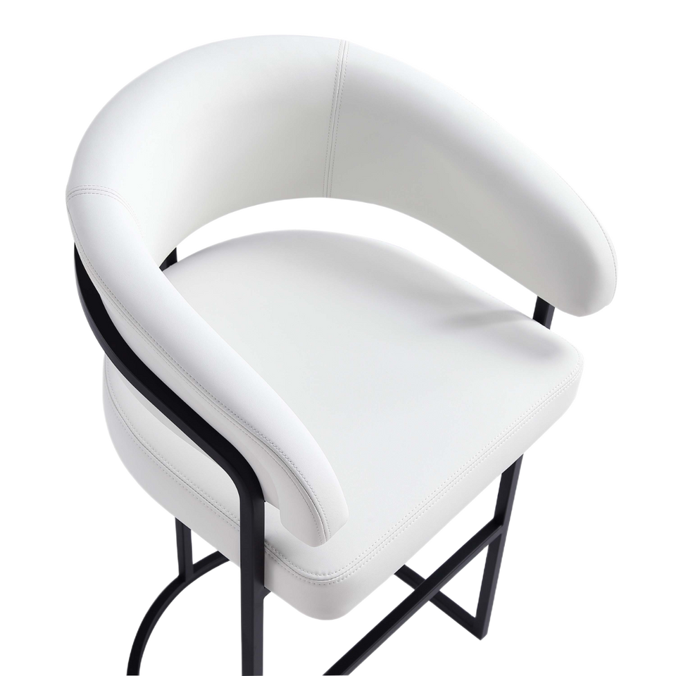 Augusta Metal Upholstered Counter Stool in White