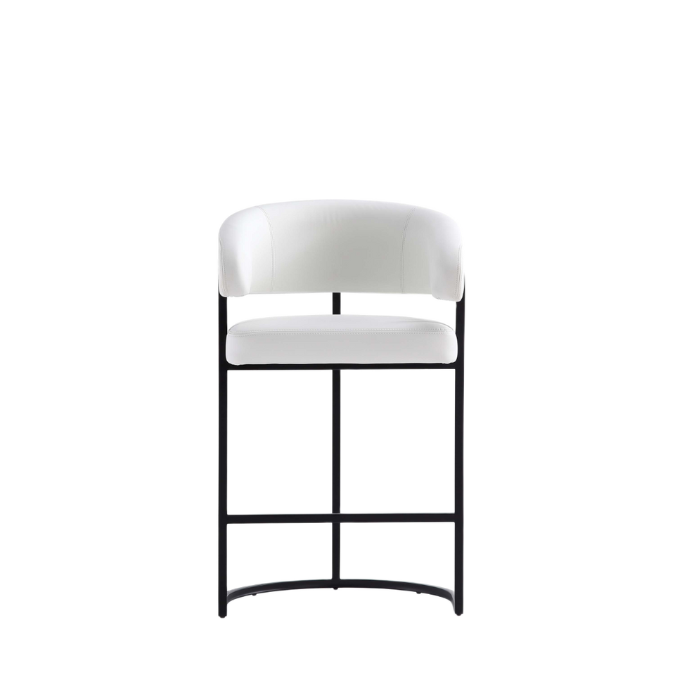 Augusta Metal Upholstered Counter Stool in White