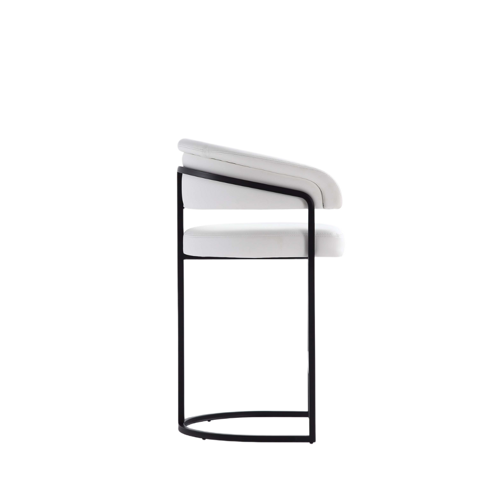 Augusta Metal Upholstered Counter Stool in White