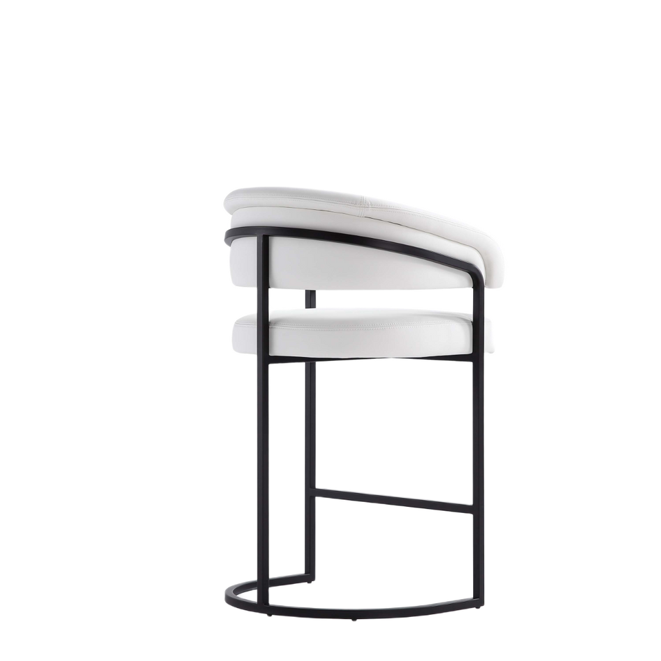 Augusta Metal Upholstered Counter Stool in White