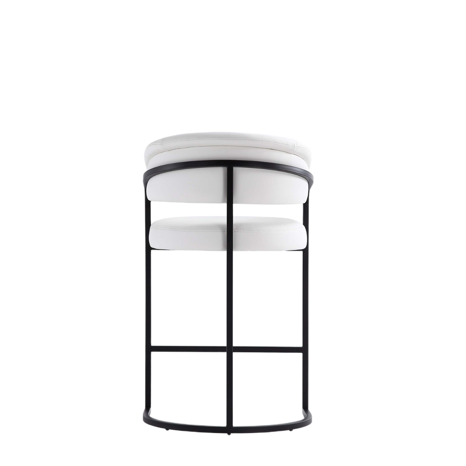 Augusta Metal Upholstered Counter Stool in White