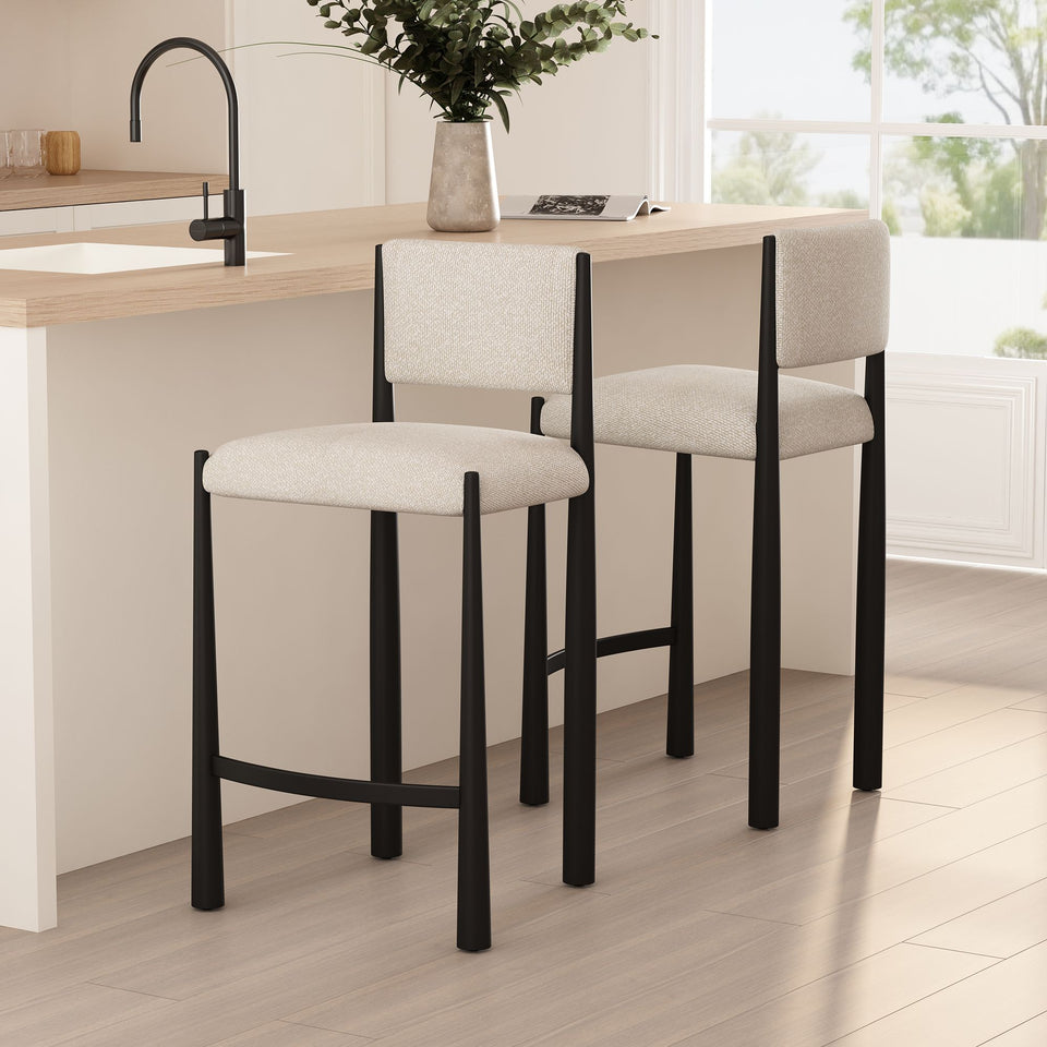 Lennor Metal Boucle Counter Stool