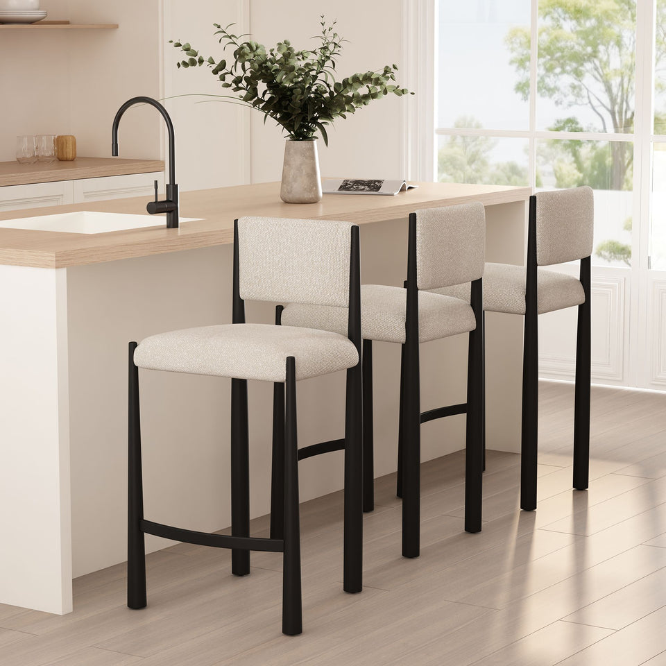 Lennor Metal Boucle Counter Stool