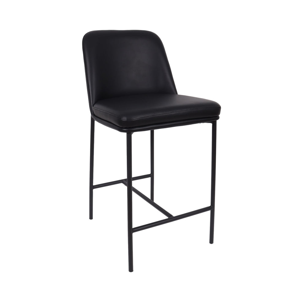 Loft Metal Vegan Leather Counter Stool (Set of 2)