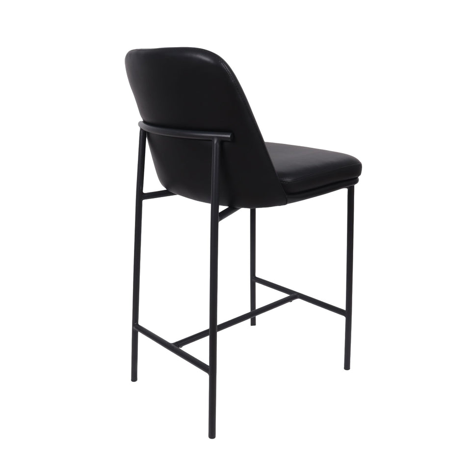 Loft Metal Vegan Leather Counter Stool (Set of 2)