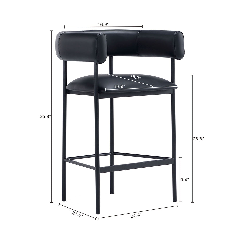 Onda Metal Vegan Leather Counter Stool