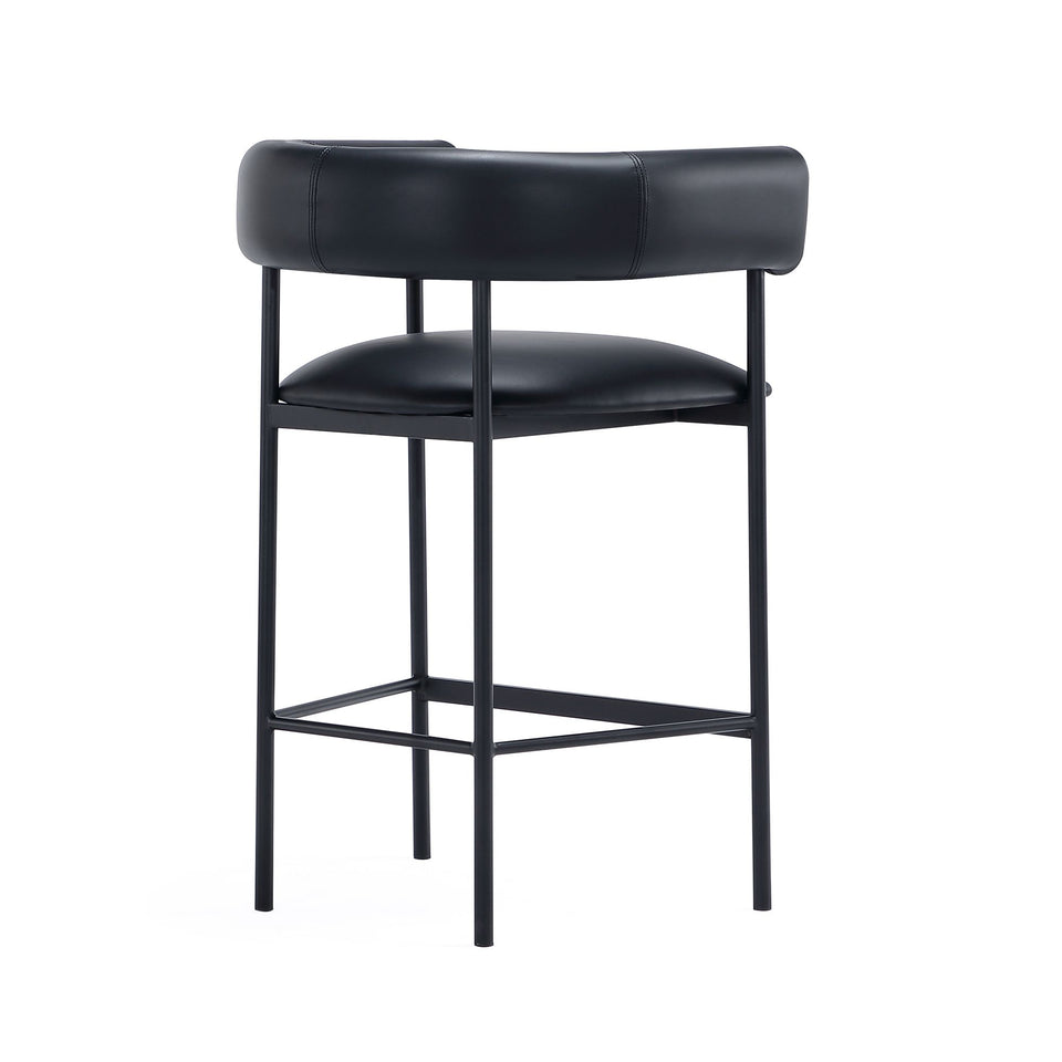 Onda Metal Vegan Leather Counter Stool