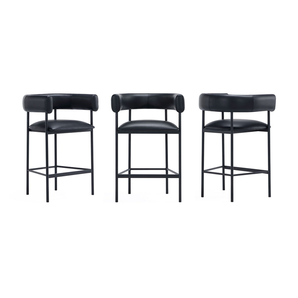 Onda Metal Vegan Leather Counter Stool