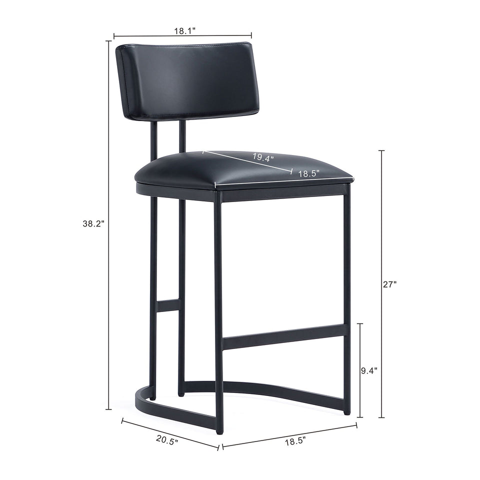 Juno Metal Vegan Leather Counter Stool