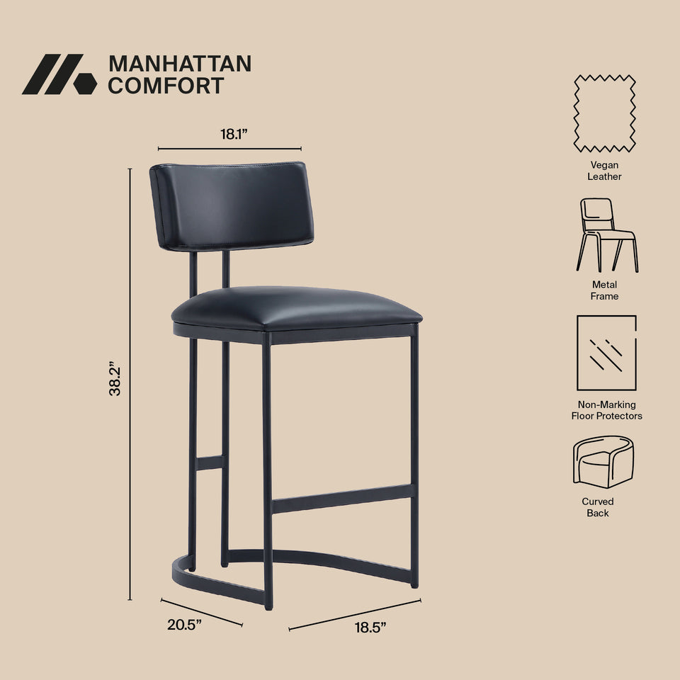 Juno Metal Vegan Leather Counter Stool