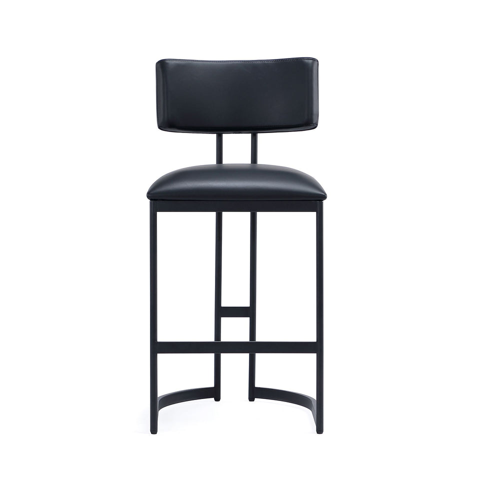 Juno Metal Vegan Leather Counter Stool