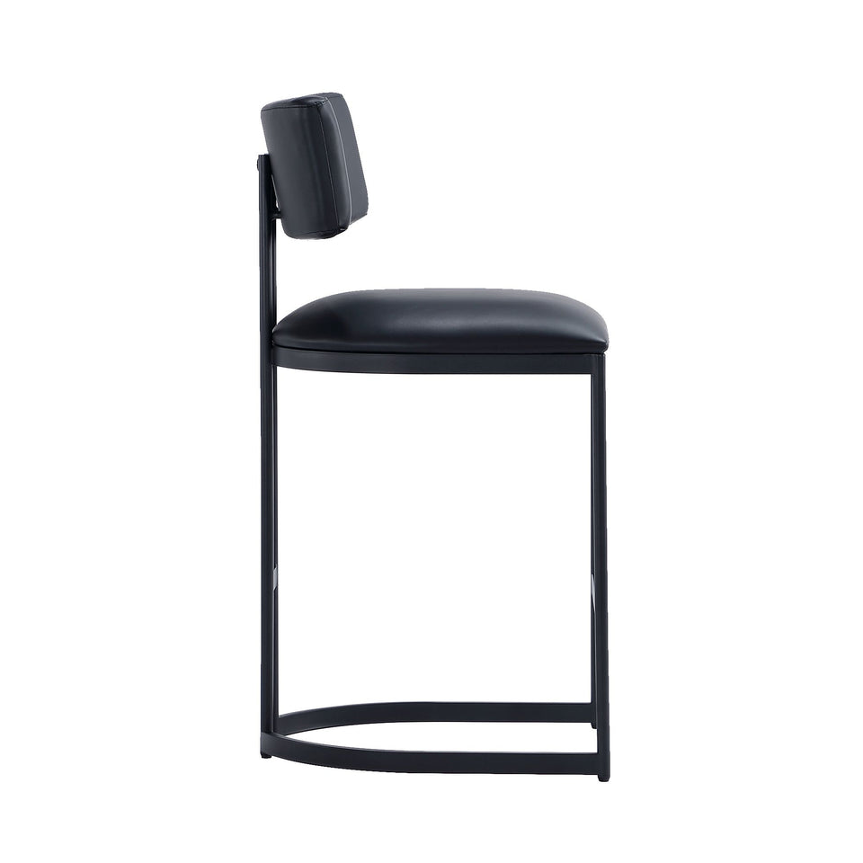 Juno Metal Vegan Leather Counter Stool