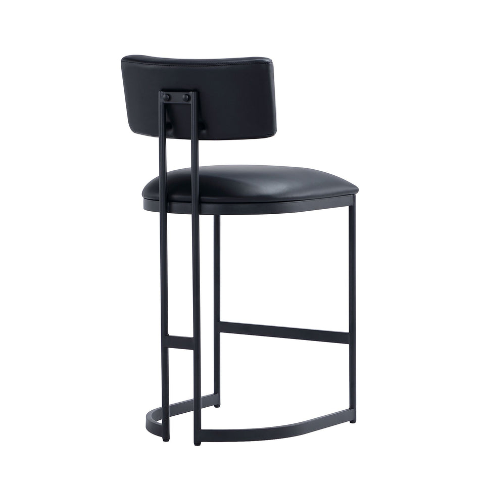 Juno Metal Vegan Leather Counter Stool