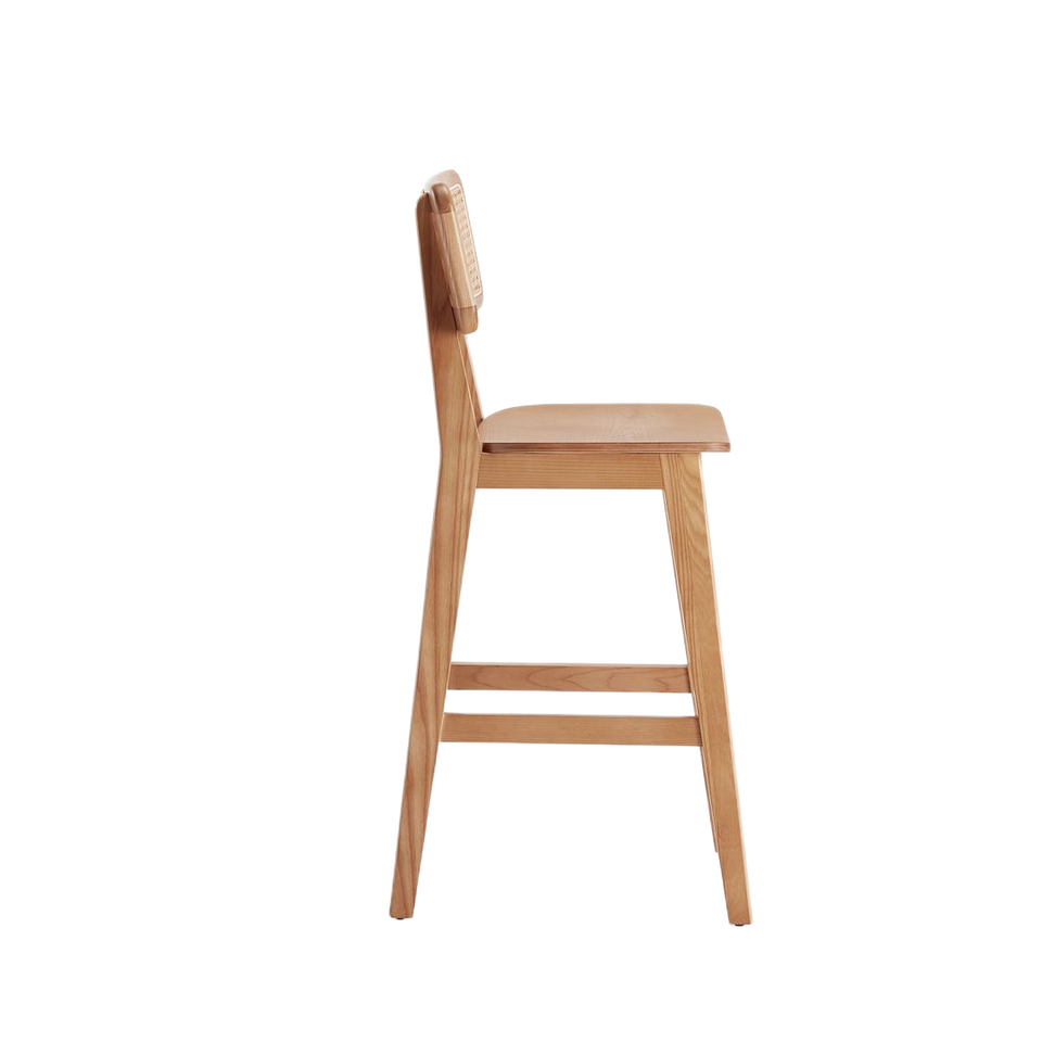 Versailles Cane Back Wood Counter Stool in Natural