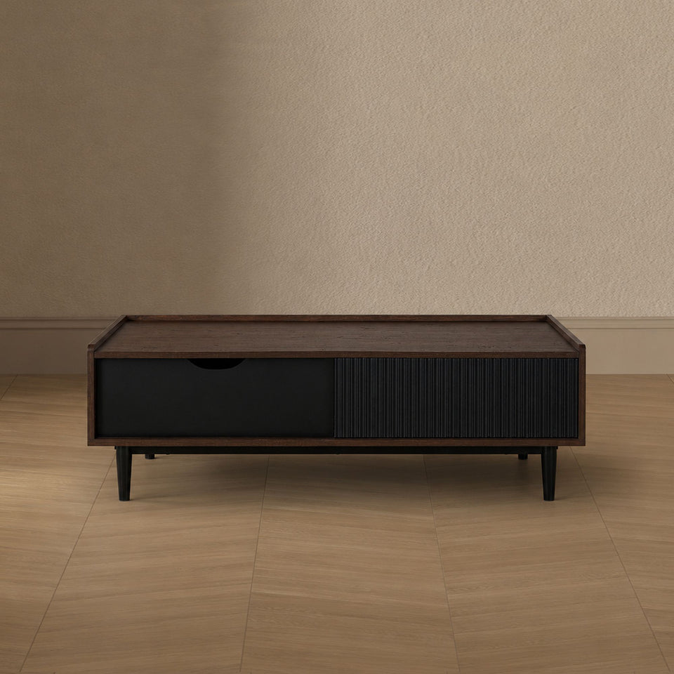 Duane 47" Mixed Storage Coffee Table in Navy Blue in Black - 1