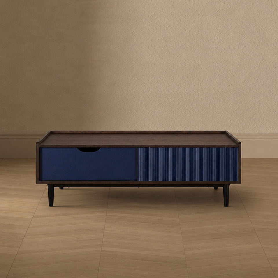 Duane 47" Mixed Storage Coffee Table in Navy Blue