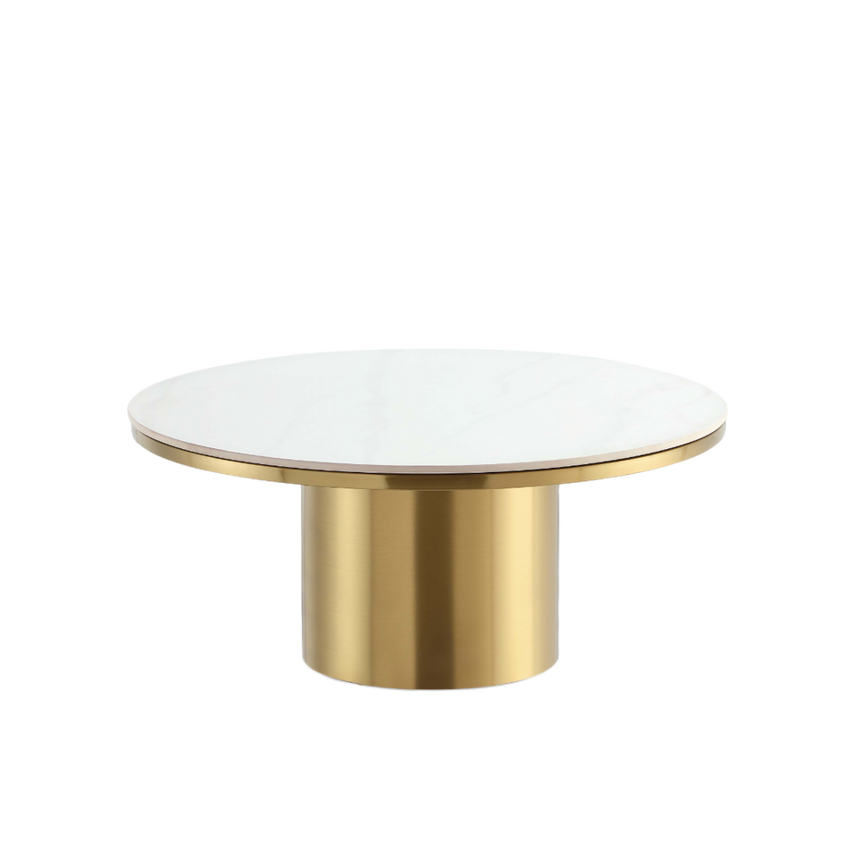 Glenn Sintered Stone Top Coffee Table in Gold
