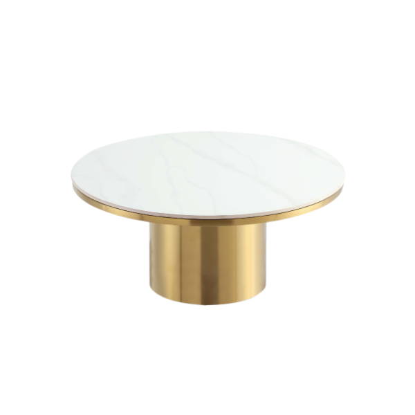 Glenn Sintered Stone Top Coffee Table in Gold