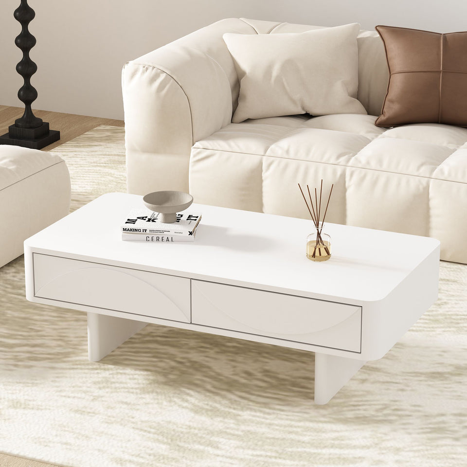 Ella 47" Coffee Table in White