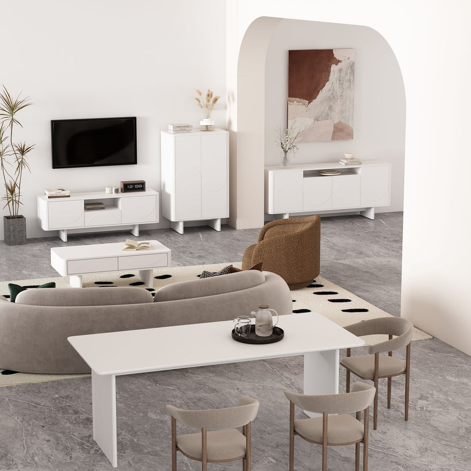 Ella 47" Coffee Table in White