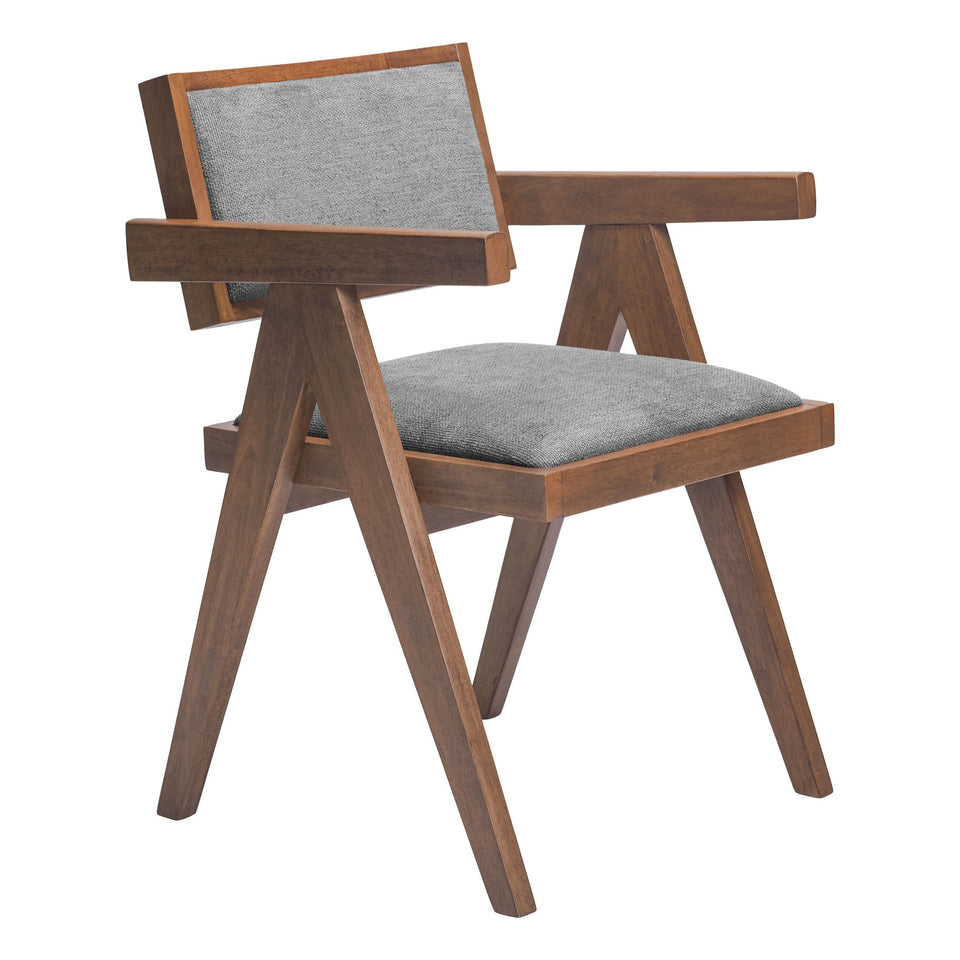 Delhi Dining Chair (Set of 2) Gray & Walnut