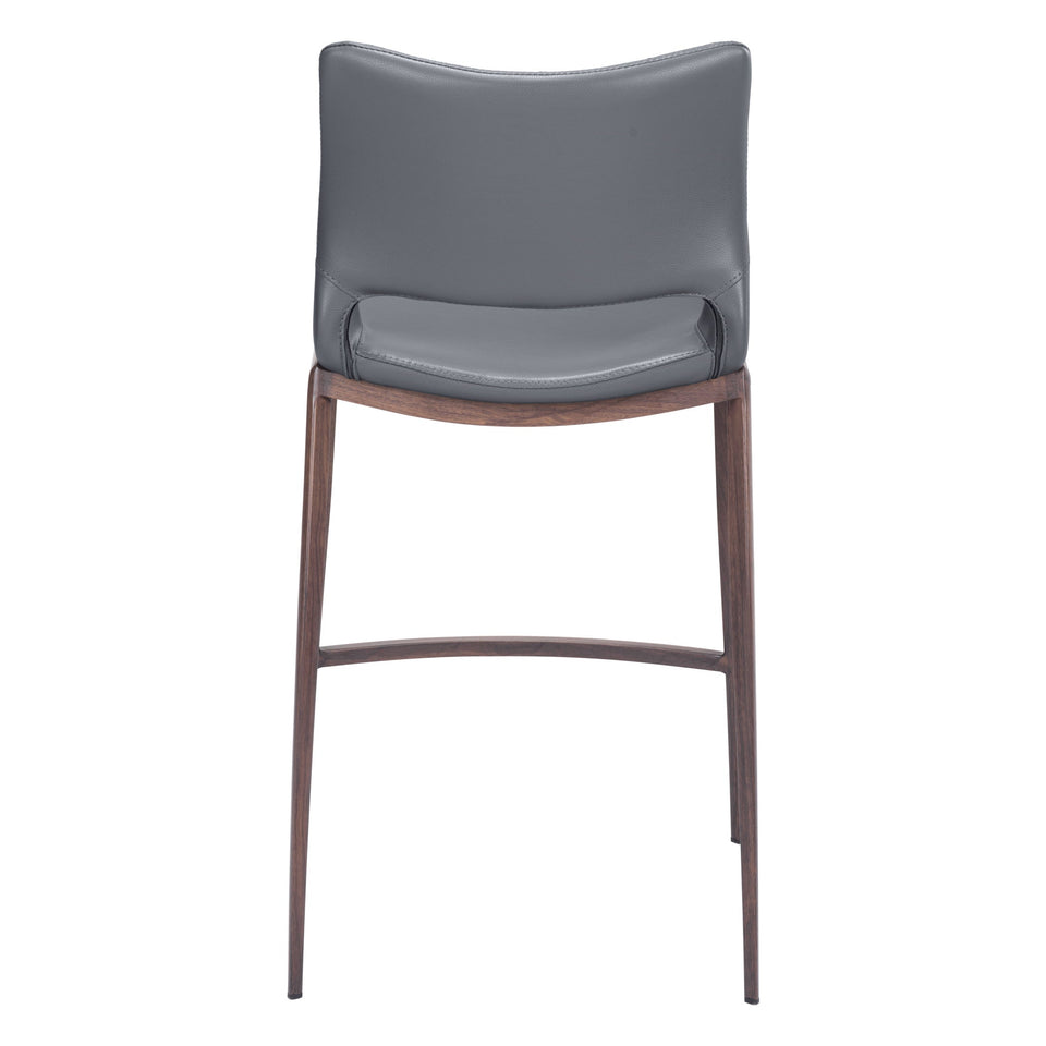 Ace Counter Stool (Set of 2) Dark Gray & Walnut