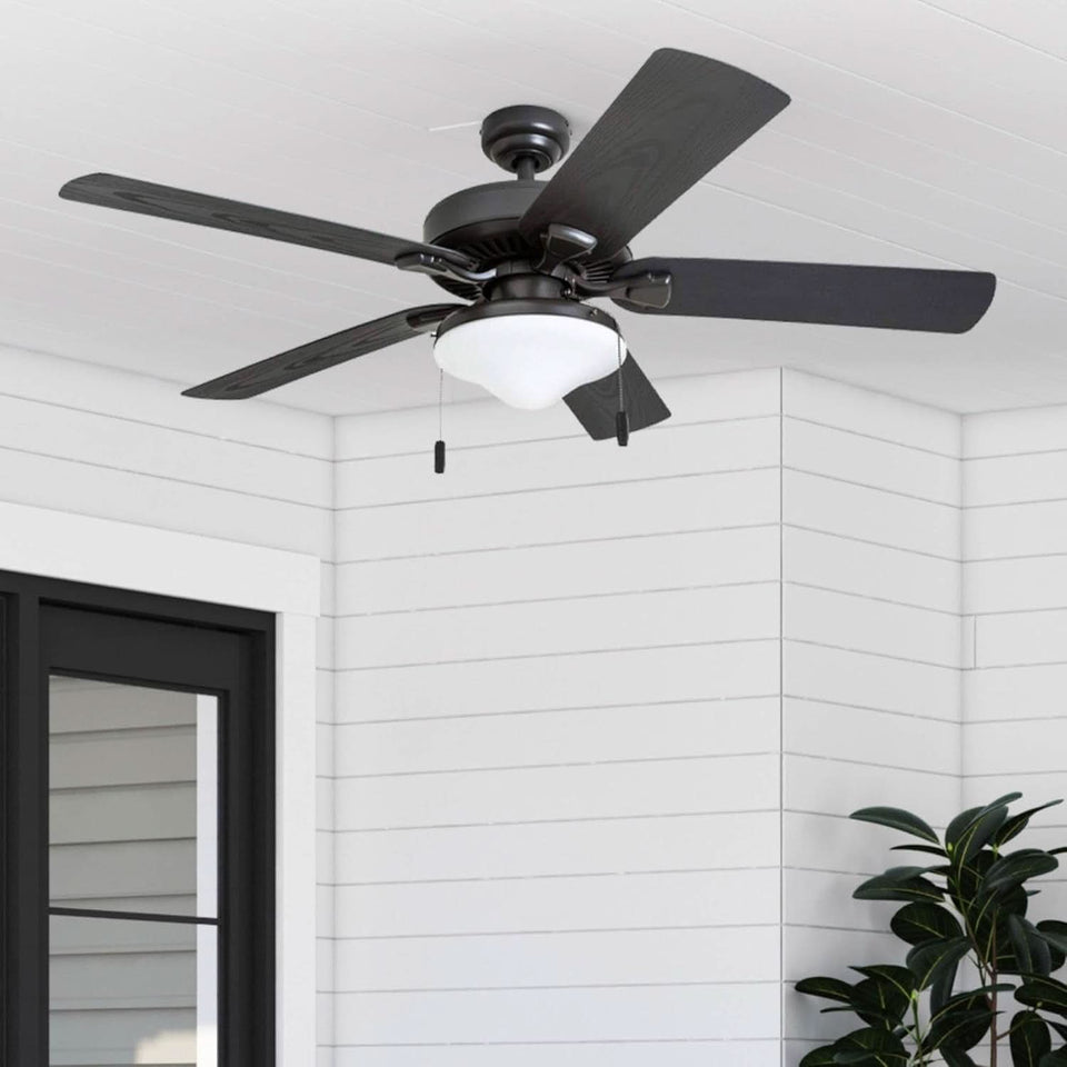 Belmar 52 Inch Bronze Damp Rated Ceiling Fan LED Light