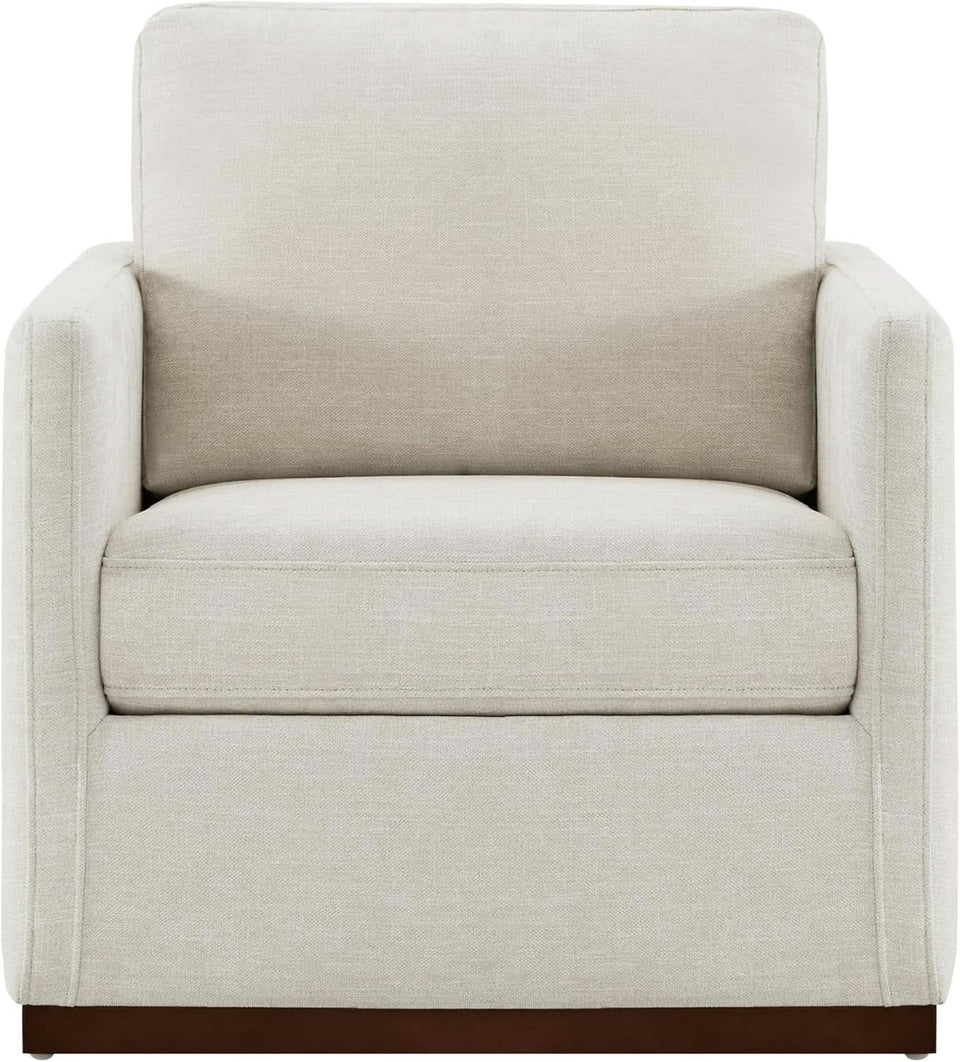 Swivel Linen Accent Armchair Mid Century Modern 360 Swivel