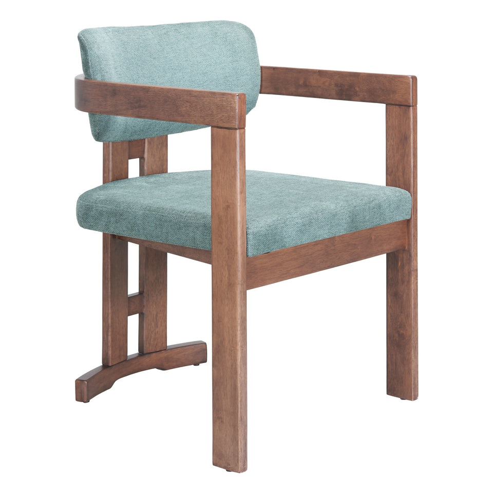 Poly Dining Chair Moss Gray & Walnut