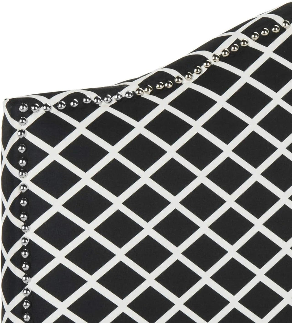Stylish Black and White Lattice Headboard for Bedrooms