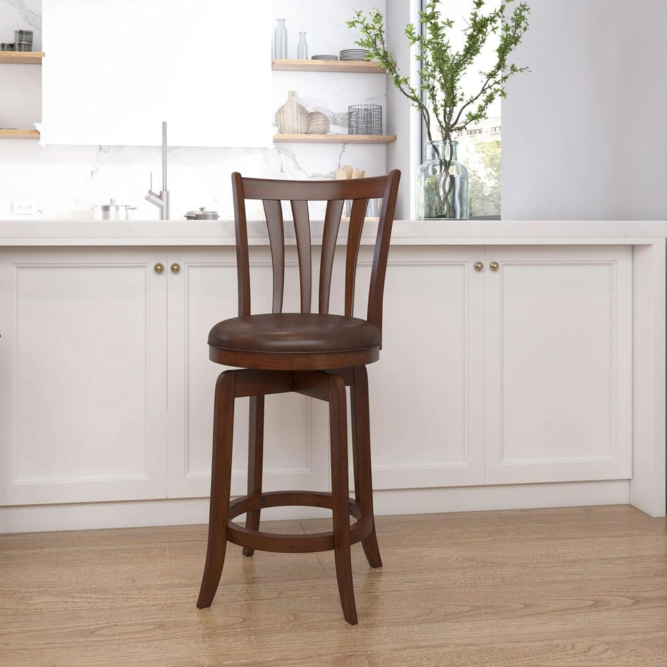 Savana Swivel Counter Stool Cherry Finish Counter Height